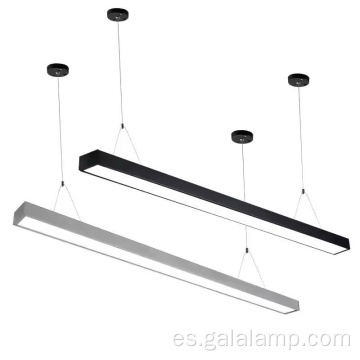 Lámpara colgante lineal LED negra moderna de 4 pies